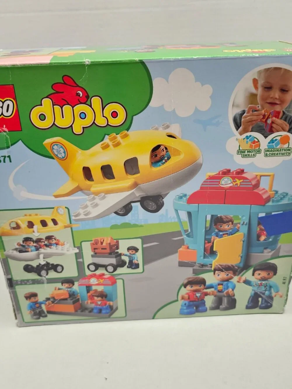 Lego Duplo Town Airport Tower Plane Pilot Luggage Boy Girl Toddler 10871 Set +